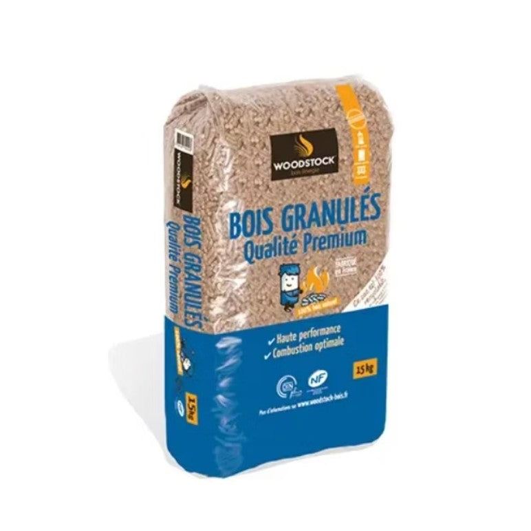 Woodstock Premium Holzpellets – 3 Paletten à 66 Säcke à 15 kg