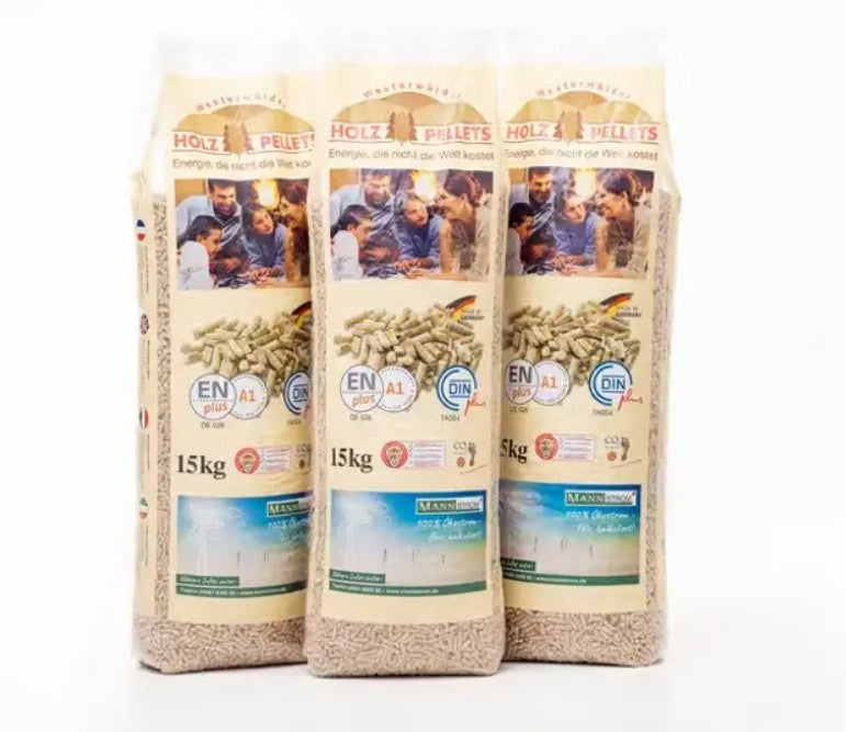 Westerwälder ENplus A1 Holzpellets – 975 kg, 65 Säcke à 15 kg